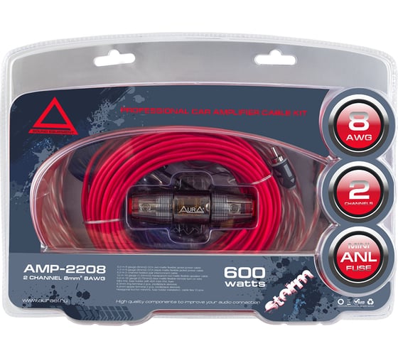 Комплект кабелей для усилителя AURA 2x10мм2 AMP-2208