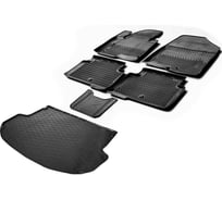 Коврики в салон и в багажник автомобиля Rival для Hyundai Santa Fe III (5 мест) 2012-2018, полиуретан, без крепежа, 6 шт., K12306003-2