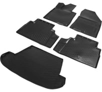 Коврики в салон и в багажник автомобиля Rival для Hyundai Santa Fe IV (7 мест, сложенный 3 ряд) 2018-2021, полиуретан, без крепежа, 5 шт., K12306007-5