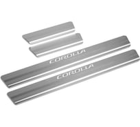 Накладки на пороги Rival для Toyota Corolla E210 2018-н.в., нержавеющая сталь, с надписью, 4 шт. NP.5716.3