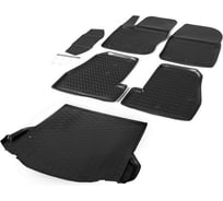 Коврики в салон и в багажник автомобиля Rival для Ford Focus III седан 2011-2019, полиуретан, с крепежом, 6 шт., K11801003-4