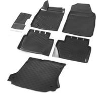 Коврики в салон и в багажник автомобиля Rival для Ford EcoSport 2014-2018, полиуретан, с крепежом, 6 шт., K11803001-2