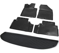 Коврики в салон и в багажник автомобиля Rival для Hyundai Santa Fe IV (разложен 3 ряд, 7 мест) 2018-2021, полиуретан, без крепежа, 5 шт., K12306008-5