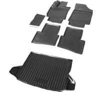 Коврики в салон и в багажник автомобиля Rival для Hyundai Creta 2016-2020 2020-н.в., полиуретан, без крепежа, 6 шт., K12310001-2