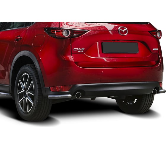 Защита заднего бампера Rival d42 уголки для Mazda CX-5 II 2017-н.в., нерж. сталь, 2 части, R.3804.004