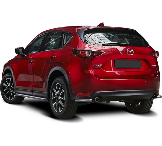 Защита заднего бампера Rival d42 уголки для Mazda CX-5 II 2017-н.в., нерж. сталь, 2 части, R.3804.004