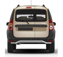 Защита заднего бампера Rival d42 волна для Lada Largus Cross 2014-2021, нерж. сталь, R.6005.007