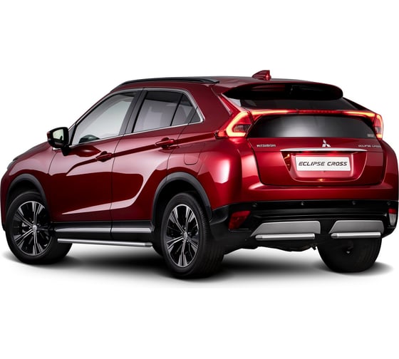 Защита заднего бампера Rival d42 для Mitsubishi Eclipse Cross 2018-2021, нерж. сталь, 2 части, R.4014.009