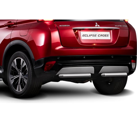 Защита заднего бампера Rival d57 для Mitsubishi Eclipse Cross 2018-2021, нерж. сталь, 2 части, R.4014.008