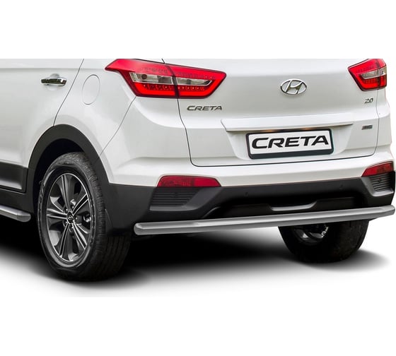 Защита заднего бампера d57 Rival для Hyundai Creta 2016-2020 2020-н.в., нерж. сталь, R.2310.009