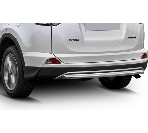 Защита заднего бампера Rival d57 для Toyota RAV4 CA40 рестайлинг 2015-2019, нерж. сталь, R.5718.004 1