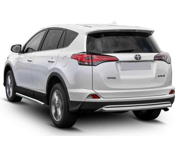 Защита заднего бампера Rival d57 для Toyota RAV4 CA40 рестайлинг 2015-2019, нерж. сталь, R.5718.004