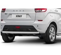 Защита заднего бампера Rival d57 для Lada XRay 2015-н.в., нерж. сталь, R.6003.006