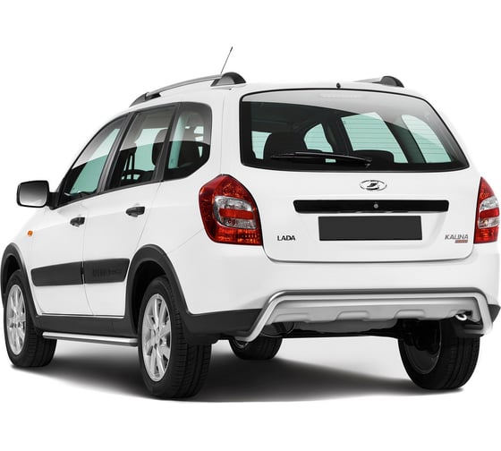 Защита заднего бампера Rival d42 скоба для Lada Kalina Cross 2014-2018, нерж. сталь, R.6006.003