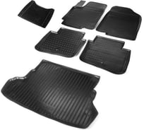 Коврики в салон и в багажник автомобиля Rival для Kia Rio III седан 2011-2017, полиуретан, без крепежа, 6 шт., K12803001-3