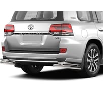 Защита заднего бампера Rival d76+d42 уголки для Toyota Land Cruiser 200 рестайлинг (Executive Lounge) 2018-2021, нерж. сталь, 2 части, R.5724.004