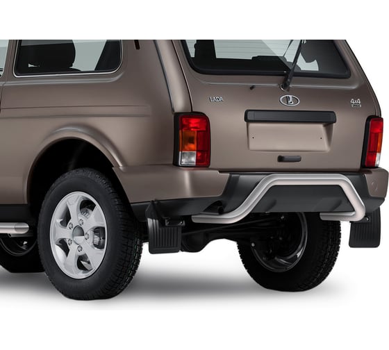 Защита заднего бампера Rival d57 скоба для ВАЗ 2121 (4x4) 3-дв. (Urban) 2014-2019 2019-н.в., нерж. сталь, R.6004.004 1