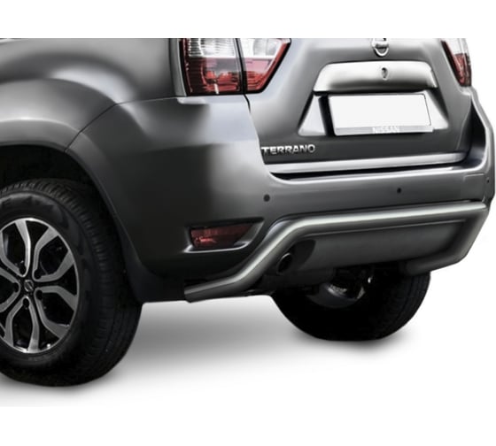 Защита заднего бампера Rival d57 скоба для Nissan Terrano III 2014-2017 2017-н.в., нерж. сталь, R.4119.004 1