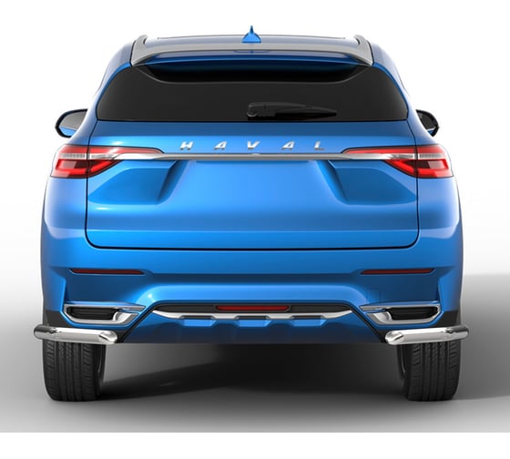 Защита заднего бампера Rival d57 уголки для Haval F7 2019-н.в./F7x 2019-н.в., нерж. сталь, 2 части, R.9404.006