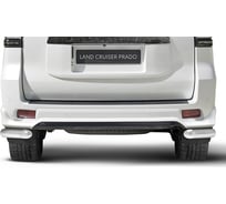 Защита заднего бампера Rival d76 уголки для Toyota Land Cruiser Prado 150 рестайлинг (Black Onyx) 2020-н.в., нерж. сталь, 2 части, R.5726.002