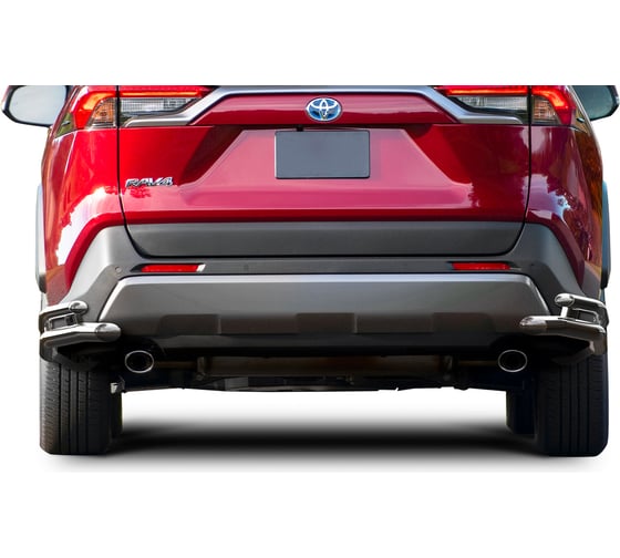 Защита заднего бампера Rival d57+d42 уголки для Toyota RAV4 XA50 (кроме MTR Design) 2019-н.в., нерж. сталь, 2 части, R.5725.007 1