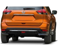Защита заднего бампера Rival d57+d42 для Nissan X-Trail T32 рестайлинг 2018-н.в., нерж. сталь, R.4125.005