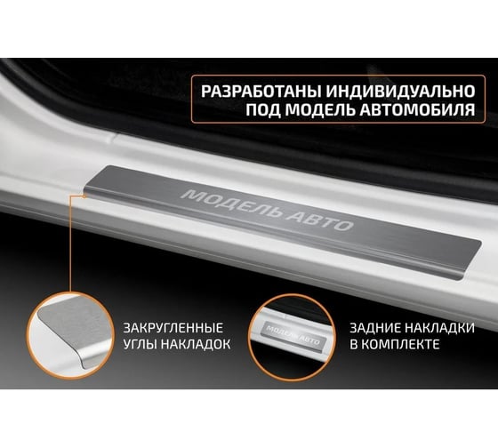 Накладки порогов AutoMax (4 шт.) Kia Rio 2017-2020; 2020- AMKIRIO01