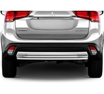 Защита заднего бампера Rival d57+d42 для Mitsubishi Outlander III рестайлинг 2018-н.в., нерж. сталь, R.4015.001