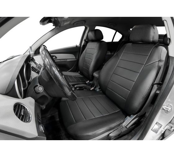 Авточехлы Rival Строчка (зад.сп. 40/60) Toyota Camry XV70 седан 2018-, эко-кожа, черные, SC.5710.1