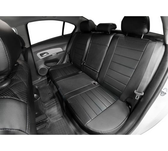 Авточехлы Rival Строчка (зад.сп. 40/60) Toyota Camry XV70 седан 2018-, эко-кожа, черные, SC.5710.1