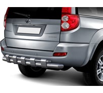 Защита заднего бампера Rival d76+d42 усиленная для Great Wall Hover H5 2011-2016, нерж. сталь, R.2008.005
