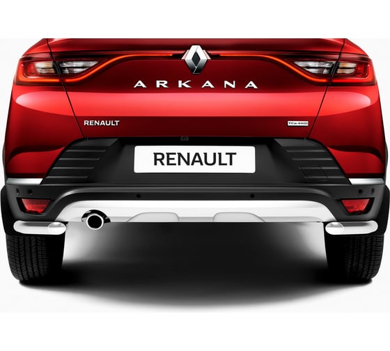 Защита заднего бампера Rival d42 уголки для Renault Arkana 2019-н.в., нерж. сталь, 2 части, R.4705.006