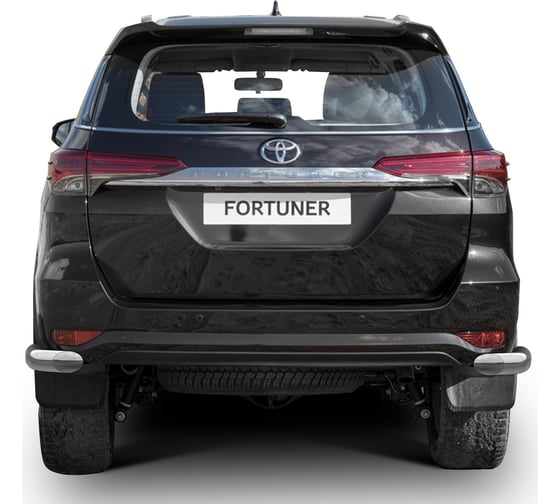 Защита заднего бампера Rival d76 уголки для Toyota Fortuner II 2017-2020, нерж. сталь, 2 части, R.5720.009
