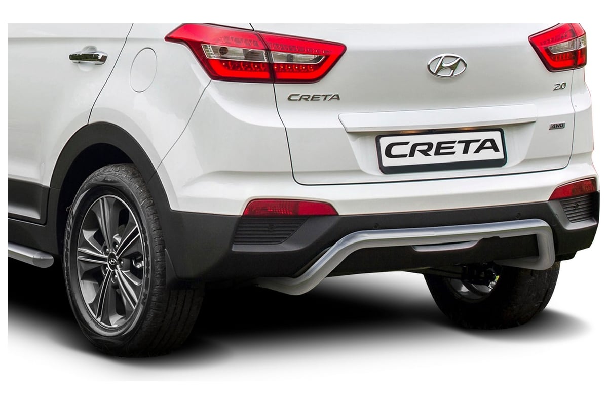 Защита заднего бампера Rival d57 скоба для Hyundai Creta 2016-2020  2020-н.в., нерж. сталь, R.2310.008 - выгодная цена, отзывы, характеристики,  фото - купить в Москве и РФ