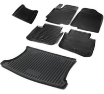 Коврики в салон и в багажник автомобиля Rival для Kia Rio III хэтчбек 2011-2017, полиуретан, без крепежа, 6 шт., K12803001-8
