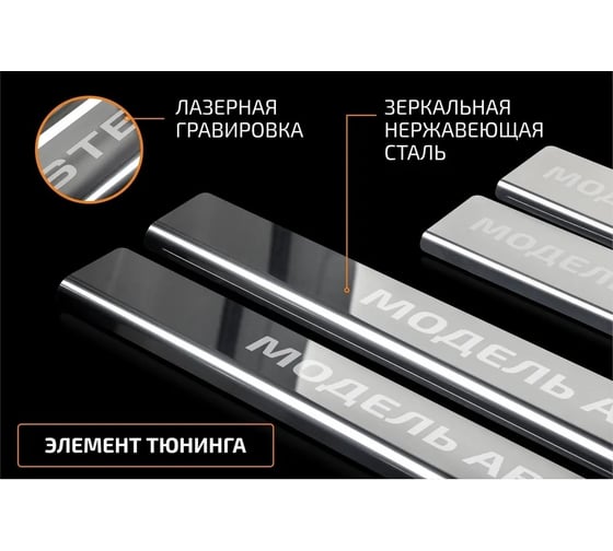 Накладки порогов AutoMax 4 шт, Changan Eado Plus 2023- AMCHEAPL01