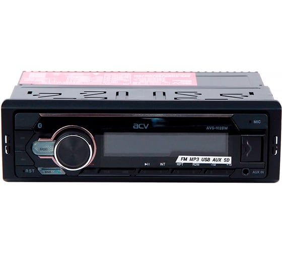Автомагнитола ACV 1din, белая, Bluetooth/USB/AUX/SD/FM, 4х50 AVS-912BW
