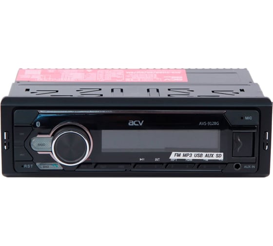 Автомагнитола ACV 1din, зеленая, Bluetooth/USB/AUX/SD/FM, 4х50 AVS-912BG
