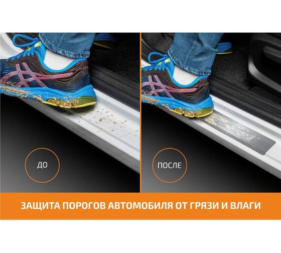 Накладки порогов AutoMax (4 шт.) Renault Logan 2014- AMRELOG01