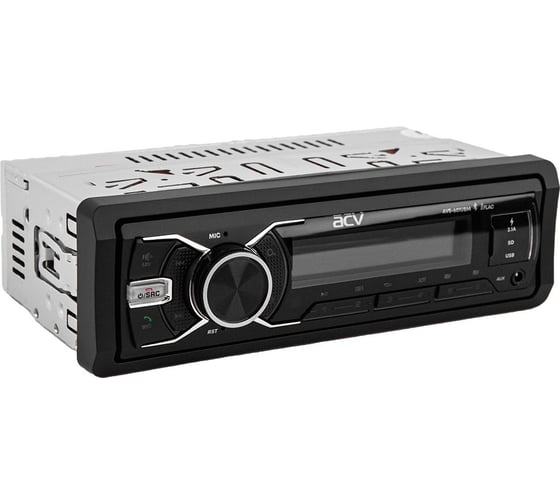 Автомагнитола ACV 1din, мультицвет, BT/2 USB/AUX/SD/FM/3RCA/SUB, 5 зон подсветки, 4х50 AVS-601UBM