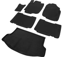 Коврики в салон и в багажник автомобиля Rival для Toyota RAV 4 CA40 (с докаткой) 2012-2019, полиуретан, с крепежом, 6 шт., K15706002-1