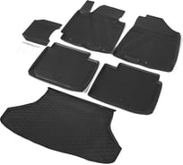 Коврики в салон и в багажник автомобиля Rival для Kia Cerato III седан 2013-2018/Cerato III Classic седан 2018-н.в., полиуретан, без крепежа, 6 шт., K12802002-1