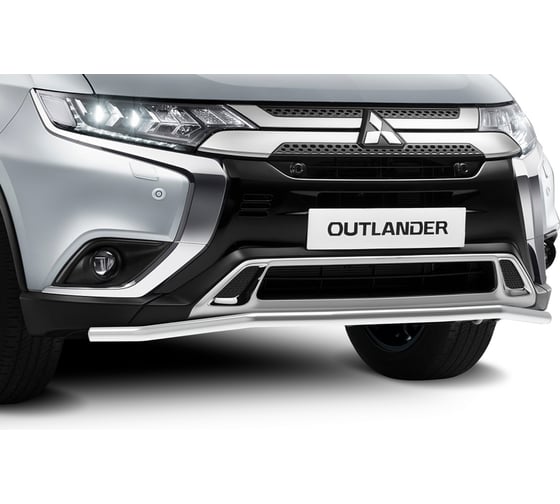 Защита переднего бампера Rival d42 волна длинная для Mitsubishi Outlander III рестайл R.4010.004 1