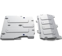 Защита картера и КПП Rival для Audi A6 C8 2018-н.в./A7 4K 2018-н.в., штампованная, алюминий 4 мм, с крепежом, 2 части, K333.0338.1