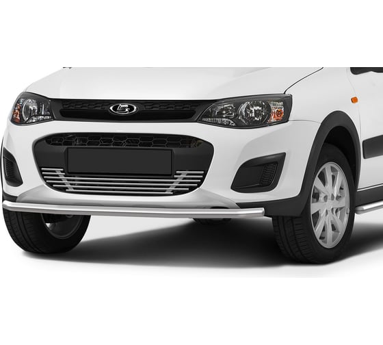 Защита переднего бампера Rival d42 для Lada Kalina Cross 2014-2018, нерж. сталь, R.6006.001 1