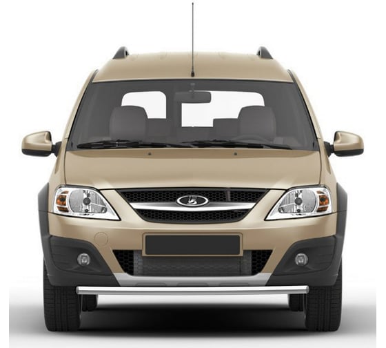 Защита переднего бампера Rival d42 для Lada Largus Cross 2014-2021, нерж. сталь, R.6005.001