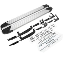 Пороги на автомобиль Silver для Changan CS35 Plus I поколение рестайлинг 2022-н.в., рынок РФ, 180 см, 2 шт., алюминий, Rival F180AL.8905.1