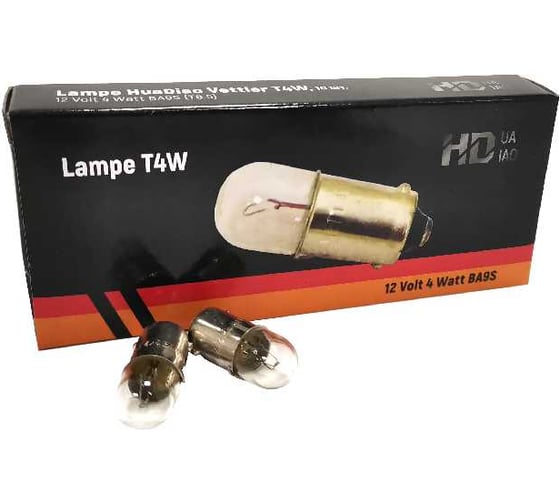 Лампа VETTLER 12 V 4 W повторит, подсв фары T4W BA9S HuaDiao комплект 10 шт T8512V4WBA9S