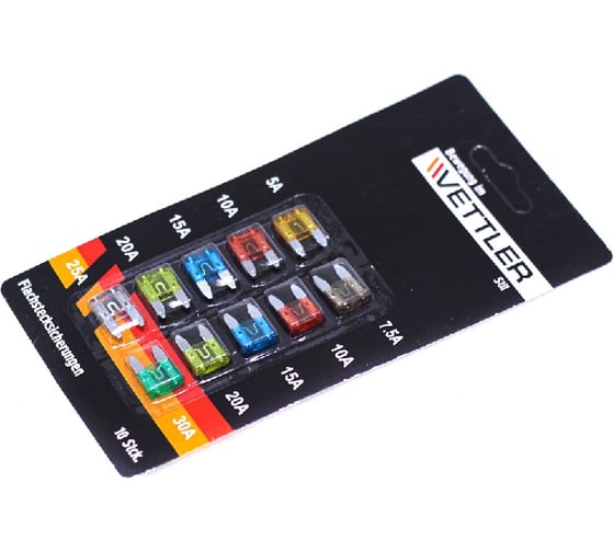 Предохранитель плоский VETTLER Mini 5А-30А (10шт) блистер 530
