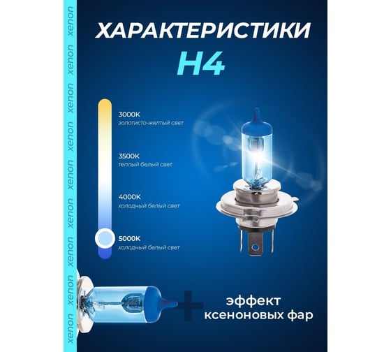 Автолампа KRAFT H11 12v 55w PGJ19-2 Pro Xenon 2шт KT 700230